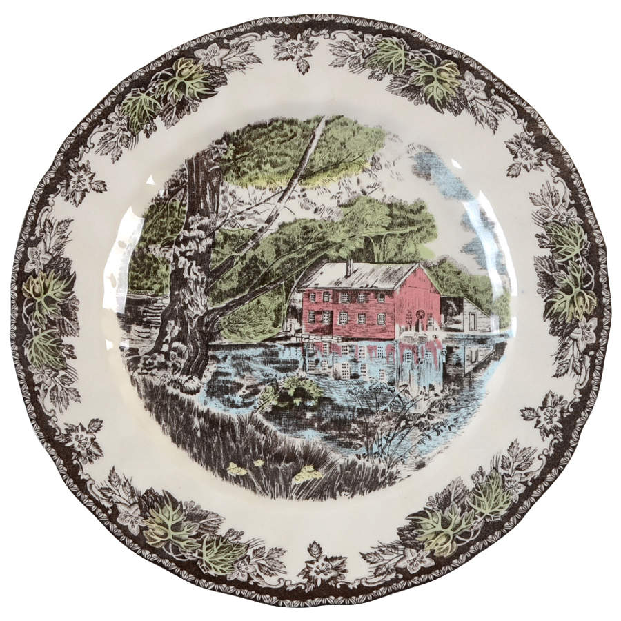 The Friendly Village ("England 1883" Backstamp) Buffet/Dinner Plate by Johnson Brothers-1