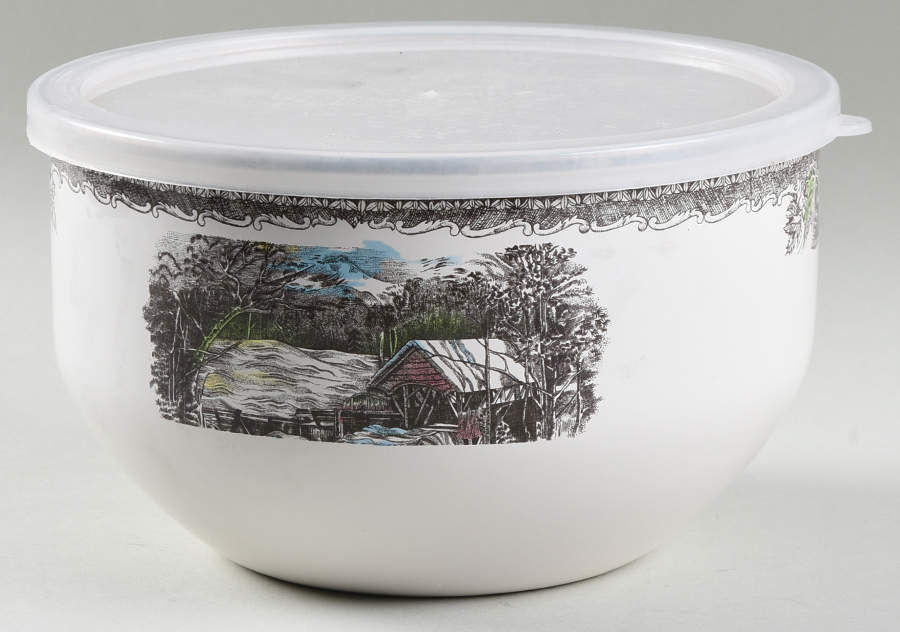 The Friendly Village ("England 1883" Backstamp) 7 3/4" Metal Bowl by Johnson Brothers-1