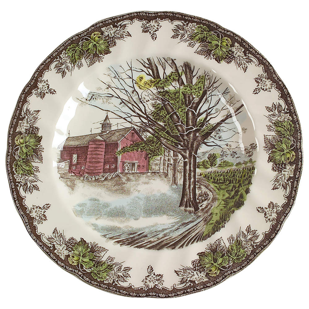 The Friendly Village ("England 1883" Backstamp) Buffet/Dinner Plate by Johnson Brothers-1