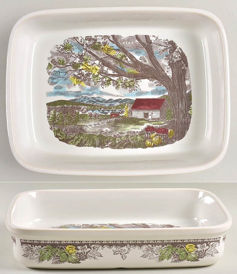 The Friendly Village ("England 1883" Backstamp) 11" Lasagna by Johnson Brothers-1