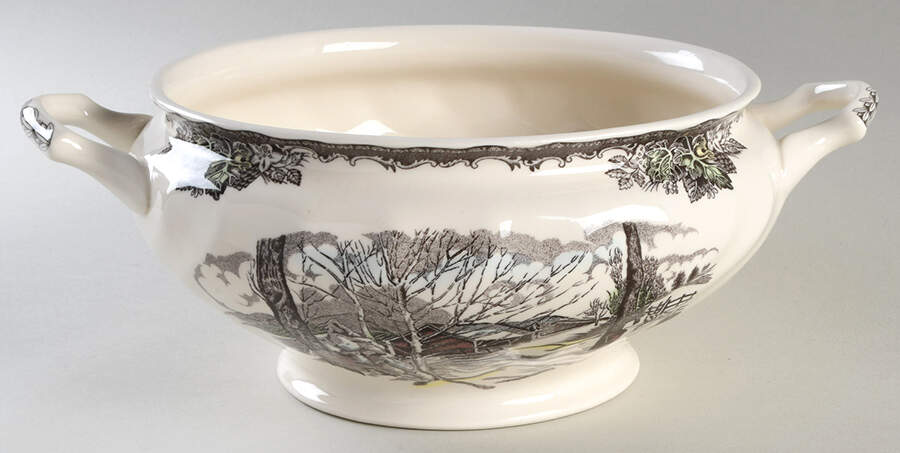 The Friendly Village ("England 1883" Backstamp) Tureen No Lid by Johnson Brothers-1