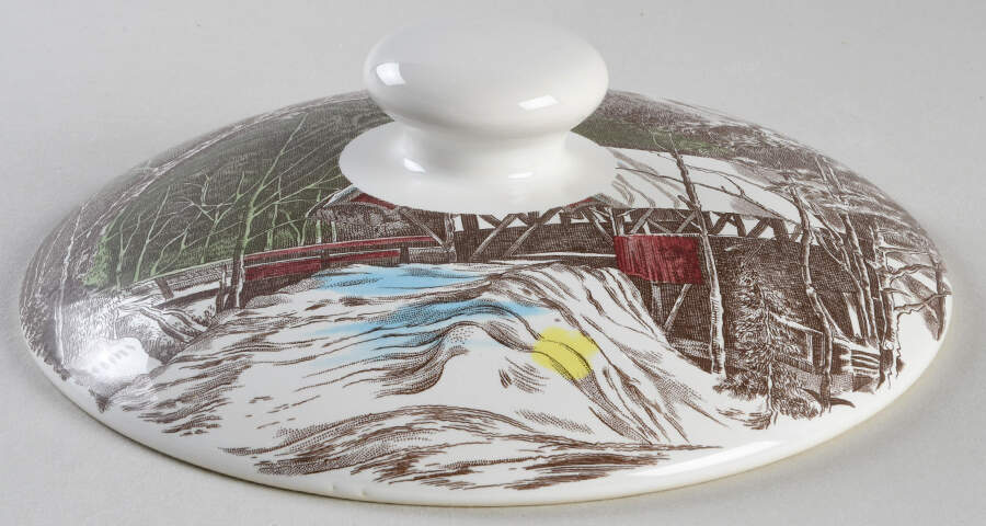 The Friendly Village ("England 1883" Backstamp) Lid for 2 Qt Round Covered Casserole by Johnson Brothers-1