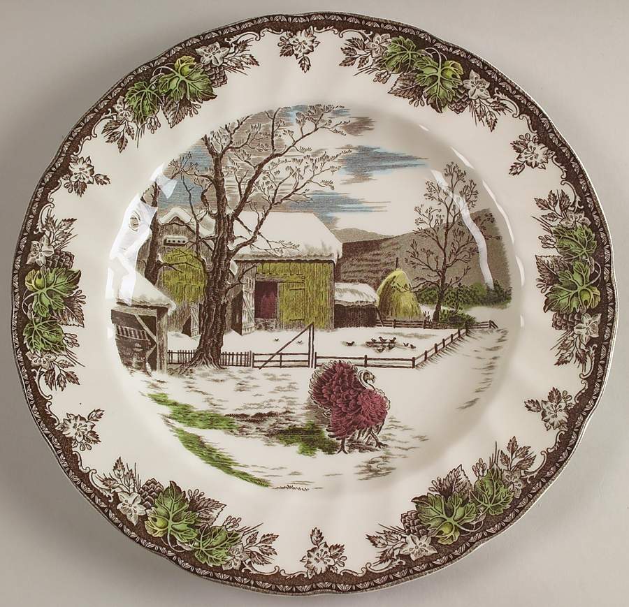 The Friendly Village ("England 1883" Backstamp) Large Dinner Plate by Johnson Brothers-1