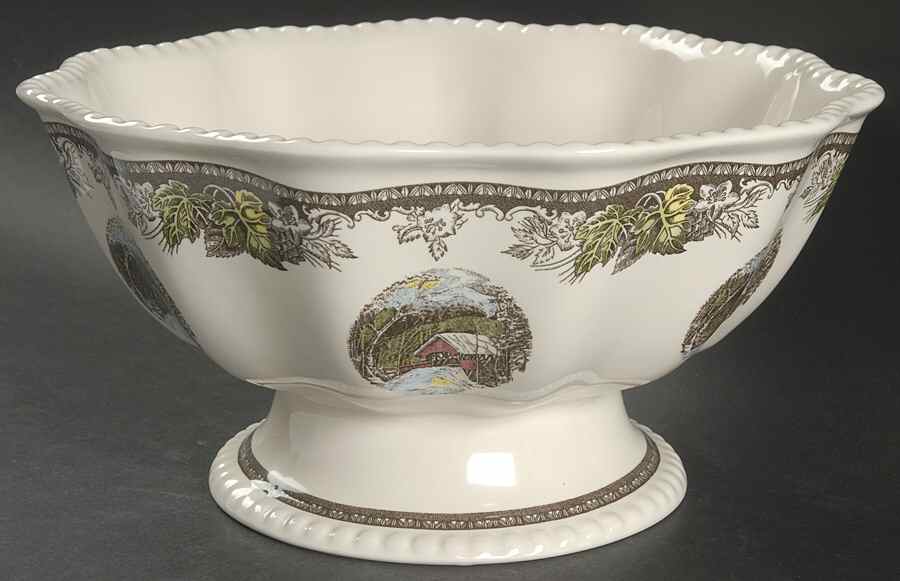 The Friendly Village ("England 1883" Backstamp) 11" Atlantis Bowl by Johnson Brothers-1