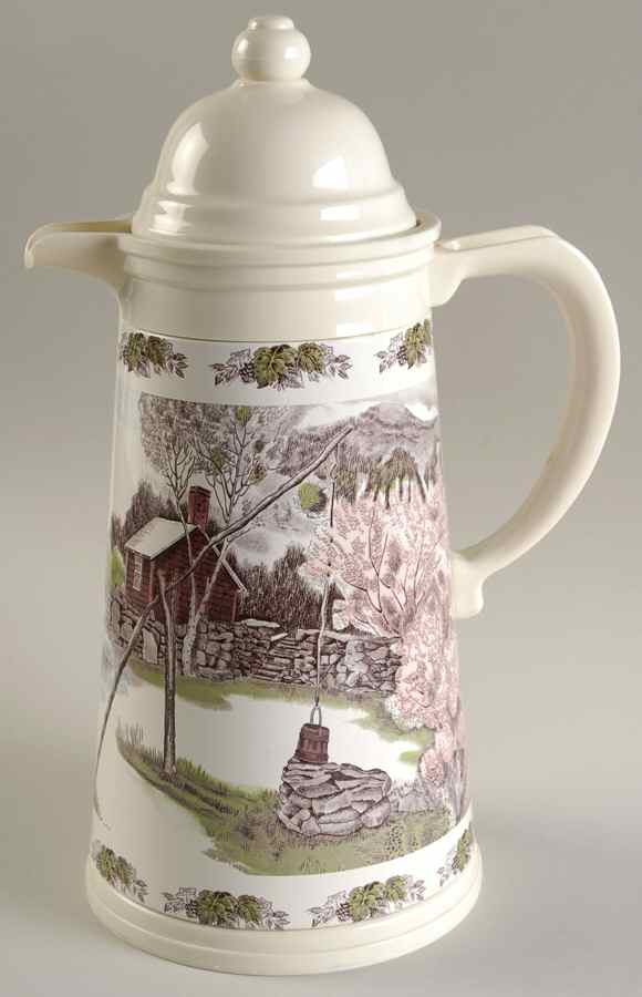 The Friendly Village ("England 1883" Backstamp) Plastic Thermos/Carafe & Lid by Johnson Brothers-1