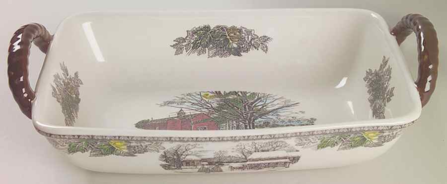 The Friendly Village ("England 1883" Backstamp) 12" Bread Basket by Johnson Brothers-1