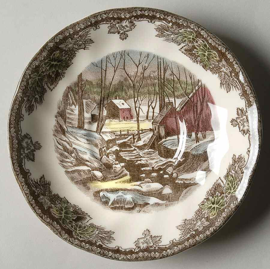 The Friendly Village ("England 1883" Backstamp) Saucer by Johnson Brothers-1
