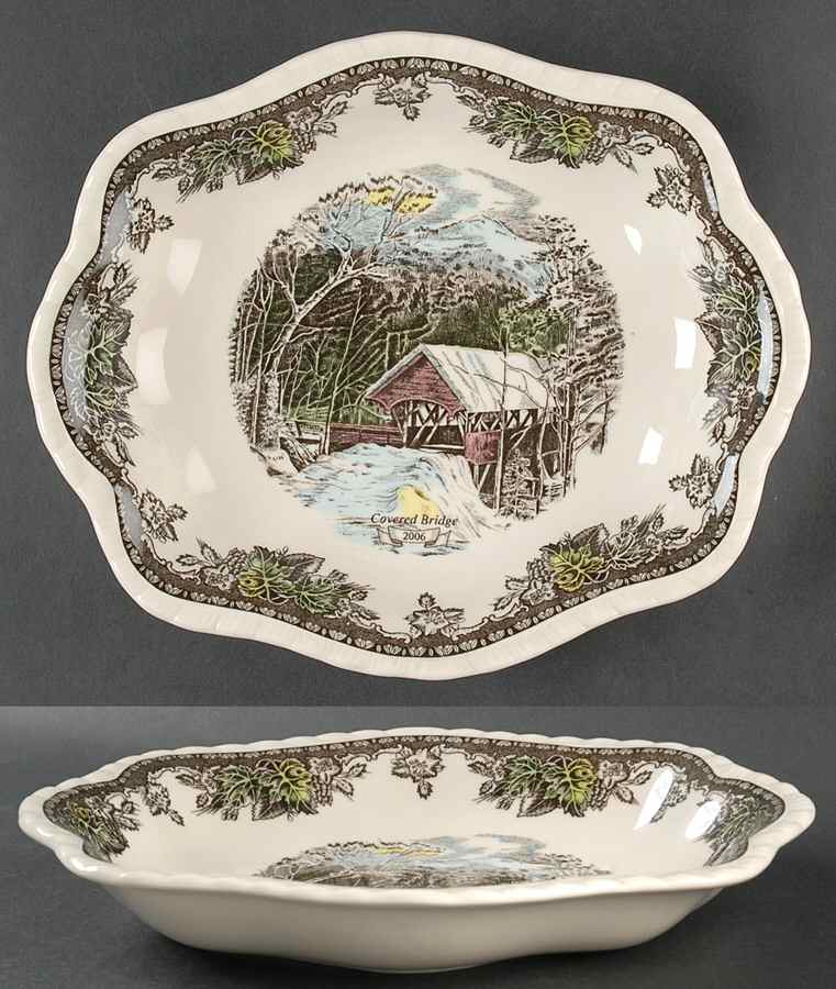 The Friendly Village ("England 1883" Backstamp) Annual 2006 Scalloped Dish by Johnson Brothers-1