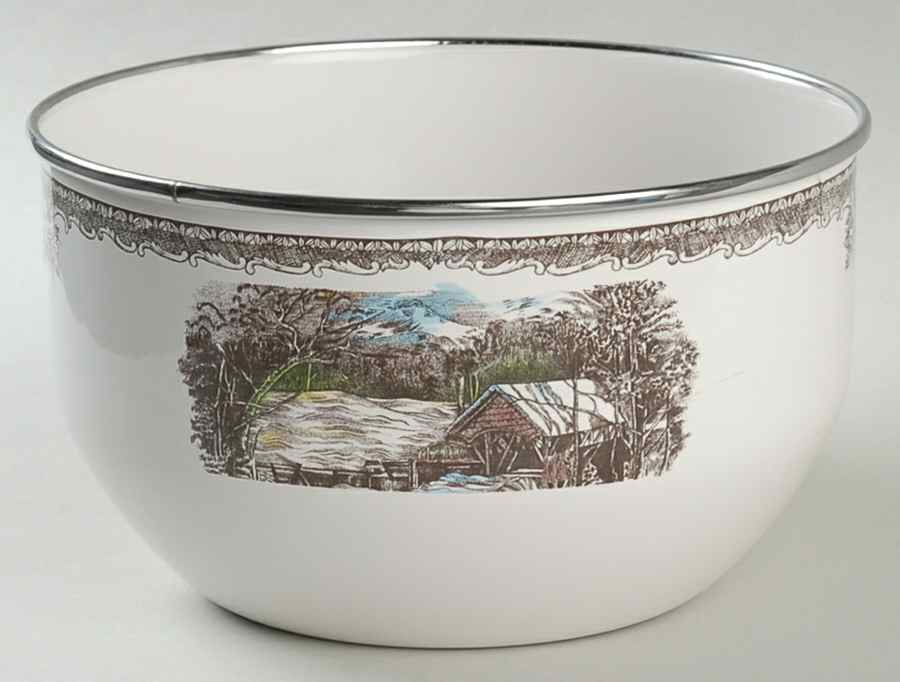 The Friendly Village ("England 1883" Backstamp) 7" Metal Bowl by Johnson Brothers-1