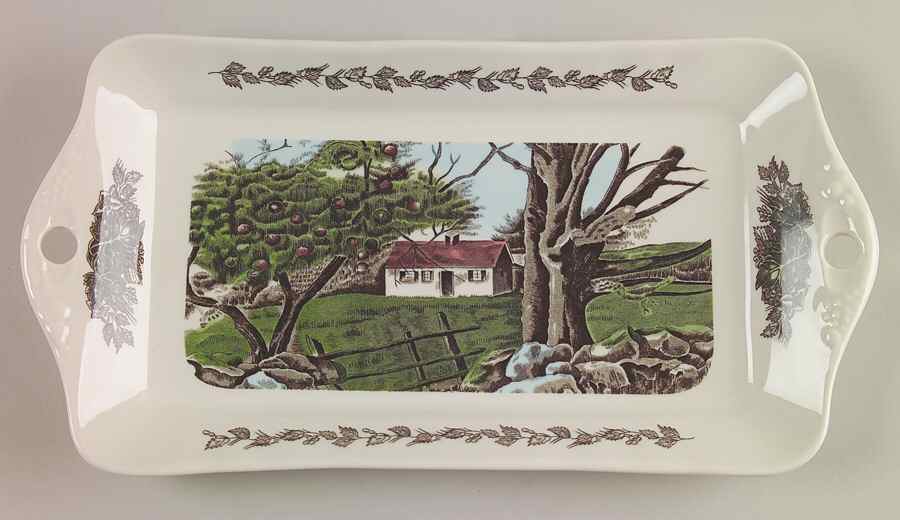 The Friendly Village ("England 1883" Backstamp) 12" Sandwich Tray by Johnson Brothers-1