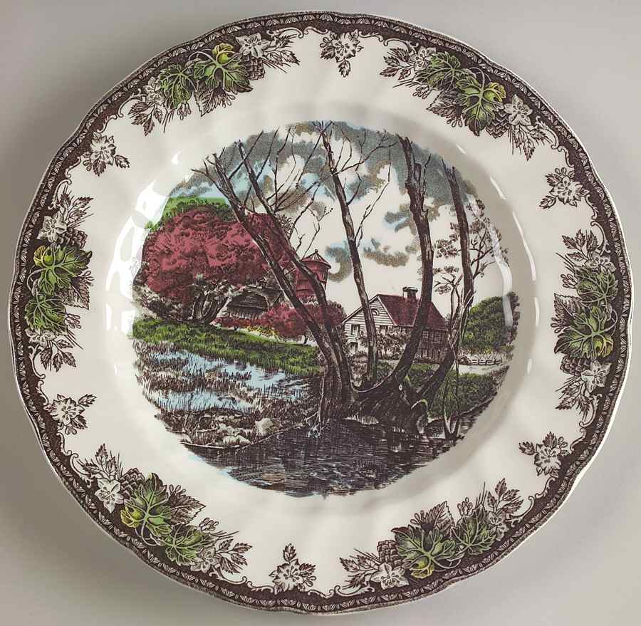 The Friendly Village ("England 1883" Backstamp) Buffet/Dinner Plate by Johnson Brothers-1