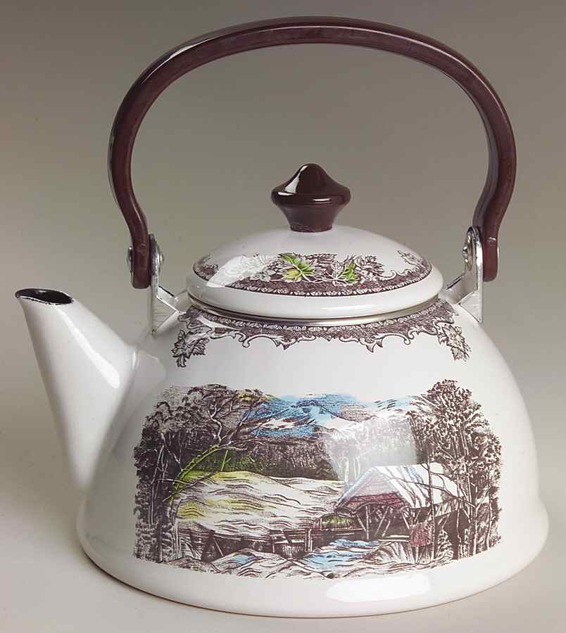 The Friendly Village ("England 1883" Backstamp) Individual Metal Kettle & Lid by Johnson Brothers-1