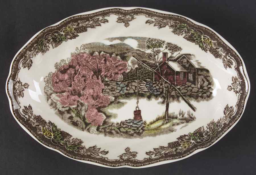 The Friendly Village ("England 1883" Backstamp) Relish/Gravy Underplate by Johnson Brothers-1