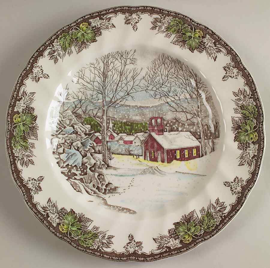 The Friendly Village ("England 1883" Backstamp) Buffet/Dinner Plate by Johnson Brothers-1