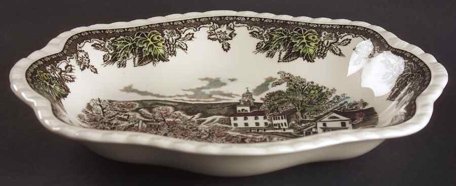 The Friendly Village ("England 1883" Backstamp) Scalloped Bowl by Johnson Brothers-1