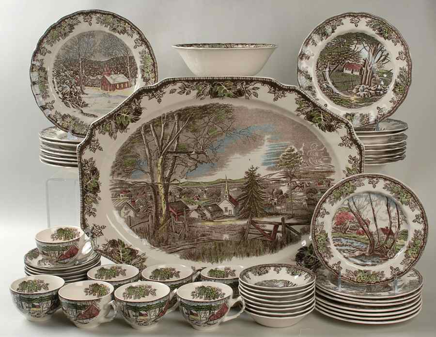 The Friendly Village ("England 1883" Backstamp) 50 Piece Set by Johnson Brothers-1