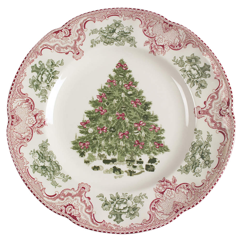 Old Britain Castles Pink Christmas (England 1883) Dinner Plate by Johnson Brothers-1