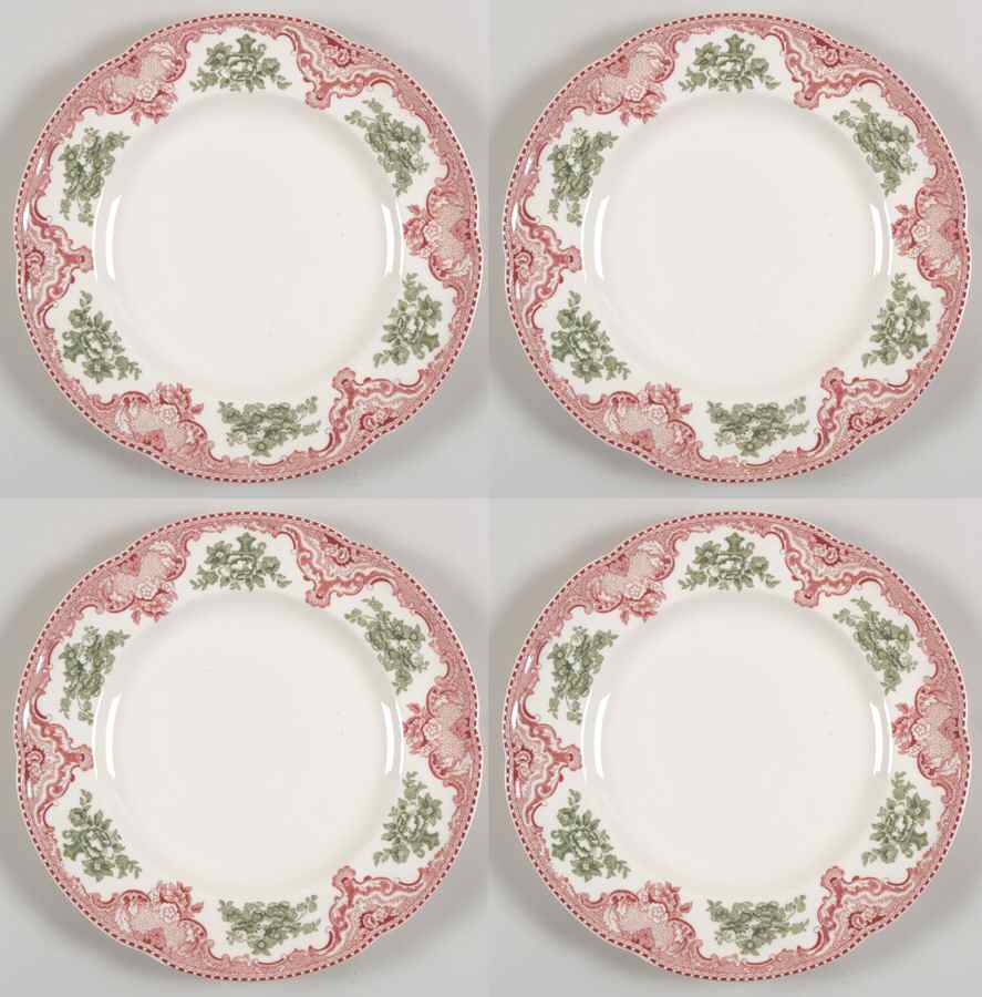 Old Britain Castles Pink Christmas (England 1883) Accent Dinner Plate - Set of 4 by Johnson Brothers-1