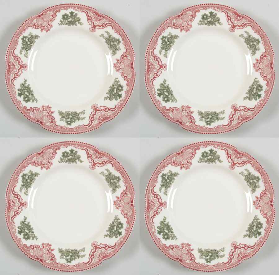 Old Britain Castles Pink Christmas (England 1883) Accent Salad Plate - Set of 4 by Johnson Brothers-1