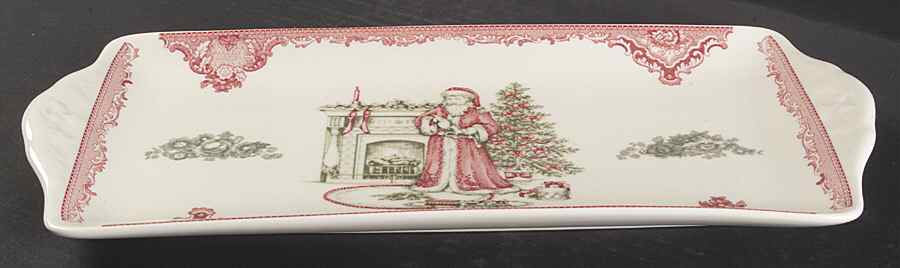 Old Britain Castles Pink Christmas (England 1883) 15" Rectangular Tray by Johnson Brothers-1