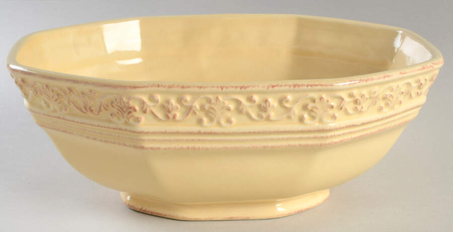 Vintage Yellow (Butter) 10" Oval Vegetable Bowl by JCPenney-1