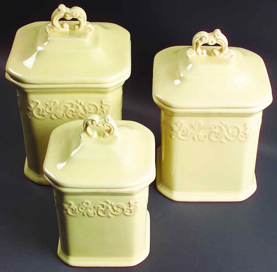 Vintage Yellow (Butter) (3 Piece) Canister Set (Box Set) by JCPenney-1