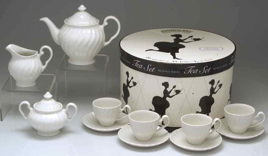Regency (England 1883 Stamp, Made in China) (13 Pc) Tea Set (TP, CR, SU, 4 CSFL) by Johnson Brothers-1