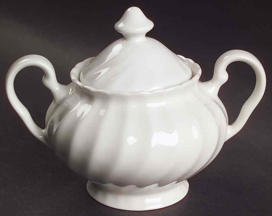 Regency (England 1883 Stamp, Made in China) Sugar Bowl & Lid by Johnson Brothers-1