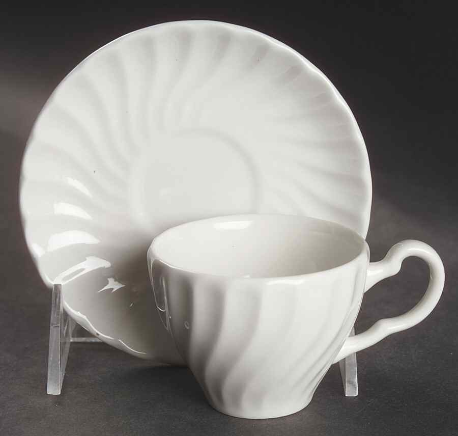 Regency (England 1883 Stamp, Made in China) Flat Demitasse Cup & Saucer Set by Johnson Brothers-1