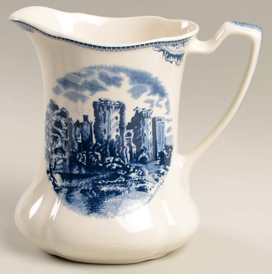 Old Britain Castles Blue (England 1883 Stamp) 32 Oz Pitcher by Johnson Brothers-1