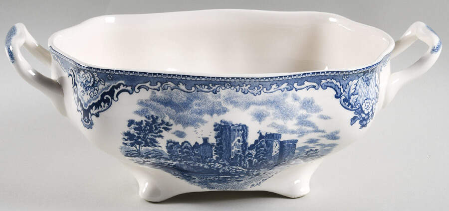 Old Britain Castles Blue (England 1883 Stamp) Rectangular Tureen No Lid by Johnson Brothers-1