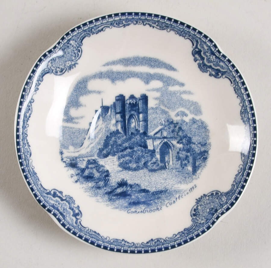Old Britain Castles Blue (England 1883 Stamp) Saucer for Demitasse Cup by Johnson Brothers-1