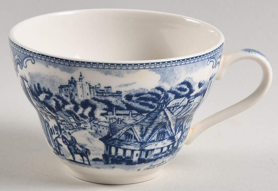 Old Britain Castles Blue (England 1883 Stamp) Jumbo Cup by Johnson Brothers-1