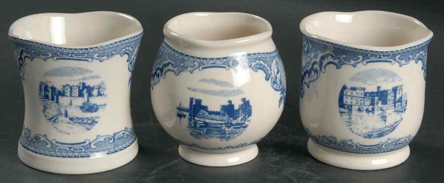 Old Britain Castles Blue (England 1883 Stamp) Votive Candleholder - Set of 3 Motifs by Johnson Brothers-1