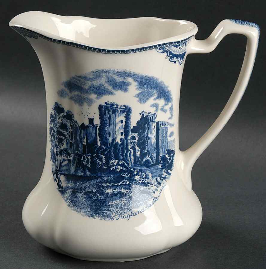 Old Britain Castles Blue (England 1883 Stamp) 24 Oz Pitcher by Johnson Brothers-1