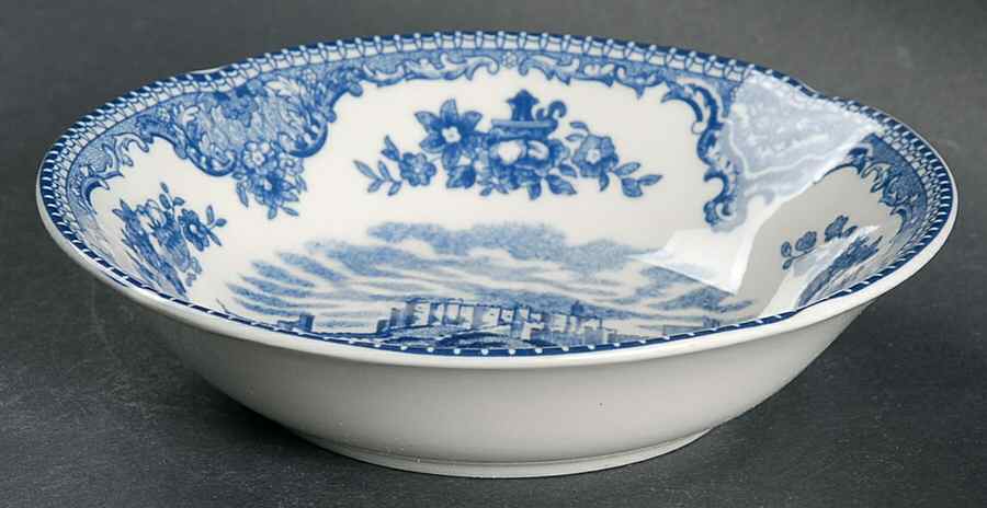 Old Britain Castles Blue (England 1883 Stamp) Fruit/Dessert (Sauce) Bowl by Johnson Brothers-1