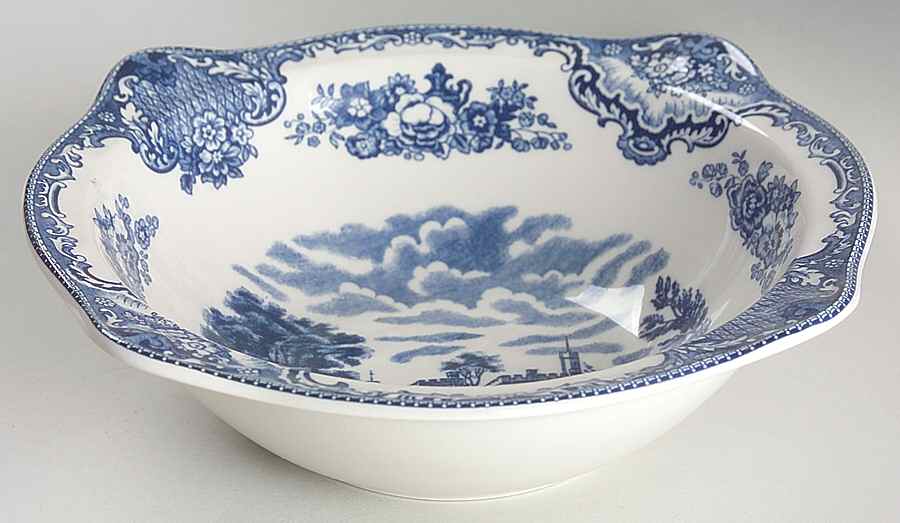 Old Britain Castles Blue (England 1883 Stamp) 8" Round Vegetable Bowl by Johnson Brothers-1