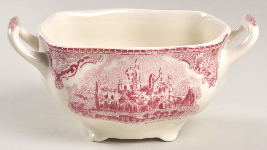 Old Britain Castles Pink (England 1883 Stamp) Sugar Bowl No Lid by Johnson Brothers-1