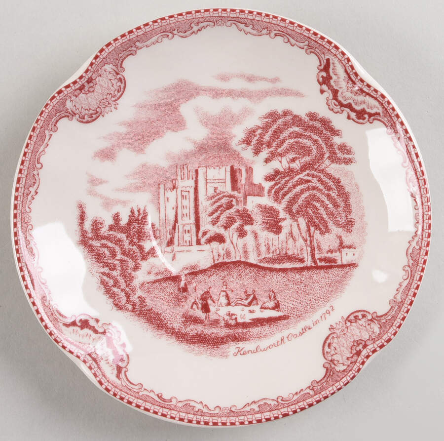 Old Britain Castles Pink (England 1883 Stamp) Saucer for Flat Cup by Johnson Brothers-1