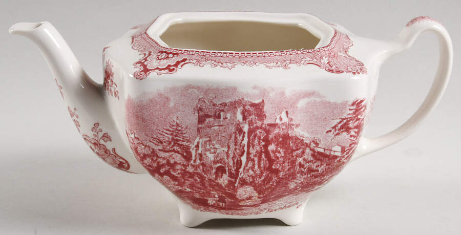 Old Britain Castles Pink (England 1883 Stamp) Teapot No Lid by Johnson Brothers-1