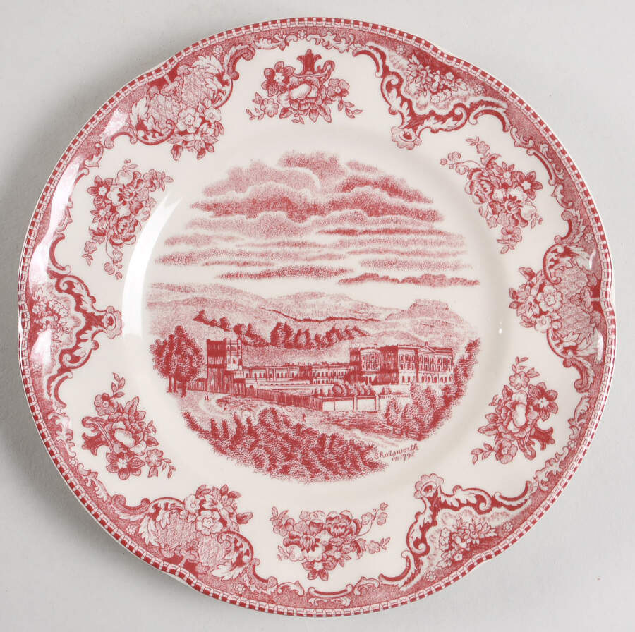 Old Britain Castles Pink (England 1883 Stamp) Salad Plate by Johnson Brothers-1