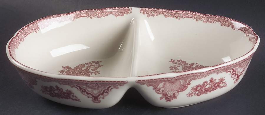 Old Britain Castles Pink (England 1883 Stamp) Divided Server by Johnson Brothers-1