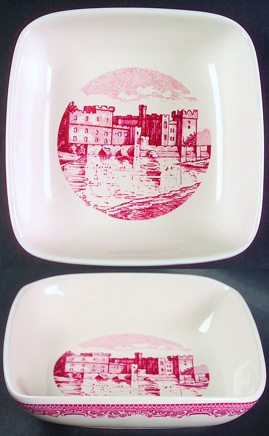 Old Britain Castles Pink (England 1883 Stamp) Individual Dip Dish by Johnson Brothers-1