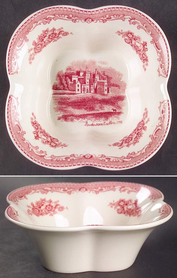 Old Britain Castles Pink (England 1883 Stamp) Open Candy Dish by Johnson Brothers-1