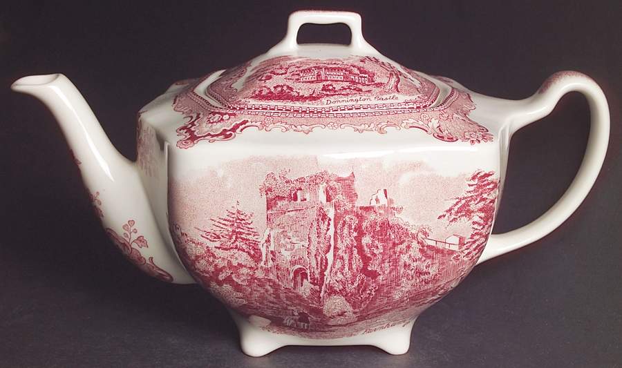 Old Britain Castles Pink (England 1883 Stamp) Teapot & Lid by Johnson Brothers-1
