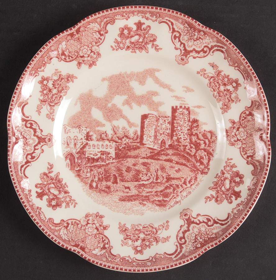 Old Britain Castles Pink (England 1883 Stamp) Salad Plate by Johnson Brothers-1