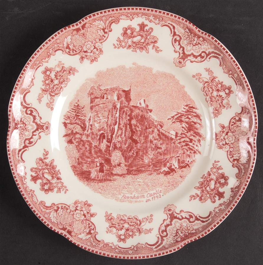 Old Britain Castles Pink (England 1883 Stamp) Salad Plate by Johnson Brothers-1