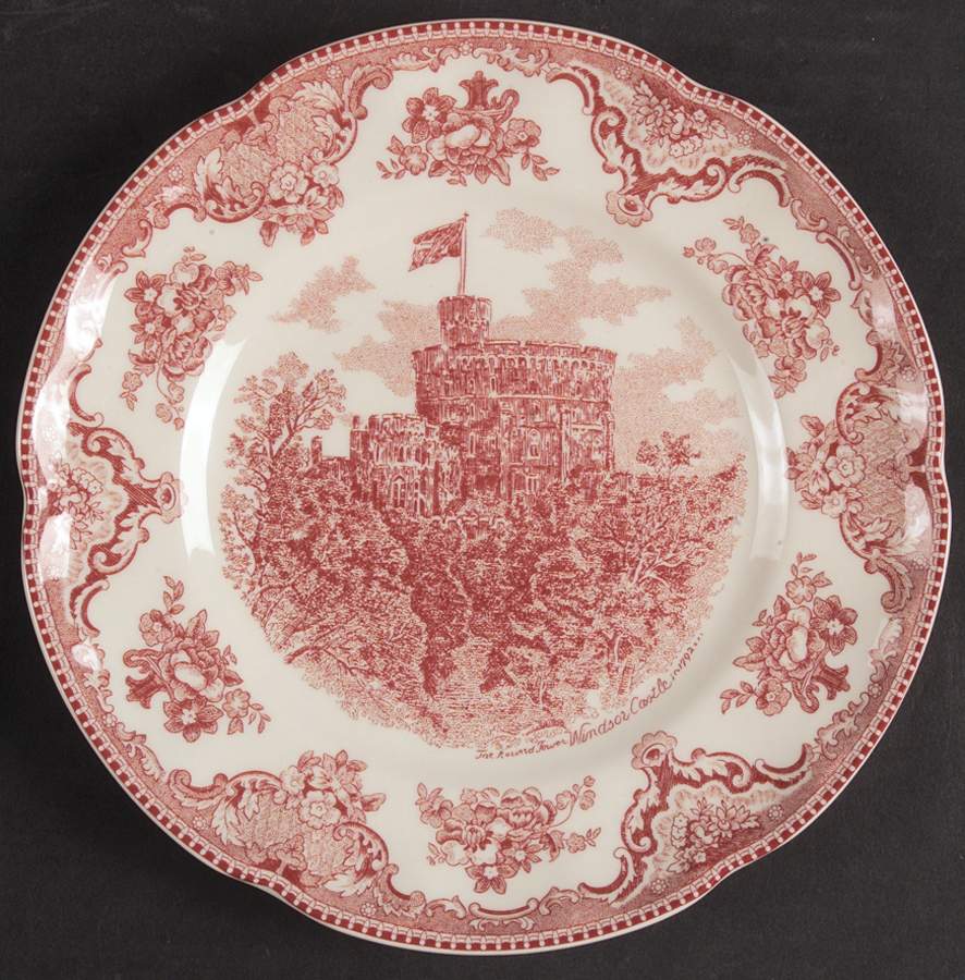 Old Britain Castles Pink (England 1883 Stamp) Salad Plate by Johnson Brothers-1