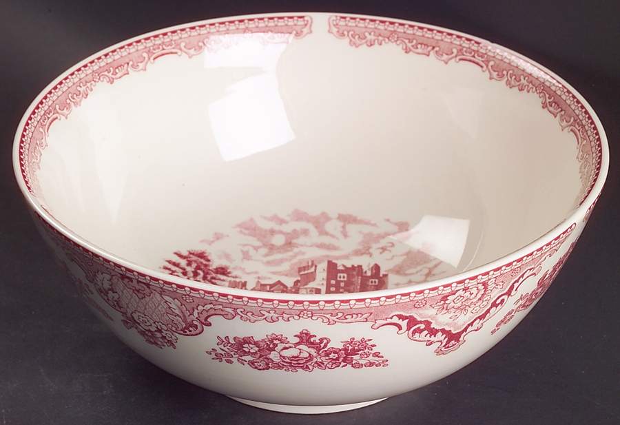 Old Britain Castles Pink (England 1883 Stamp) 10" Large Salad Serving Bowl by Johnson Brothers-1