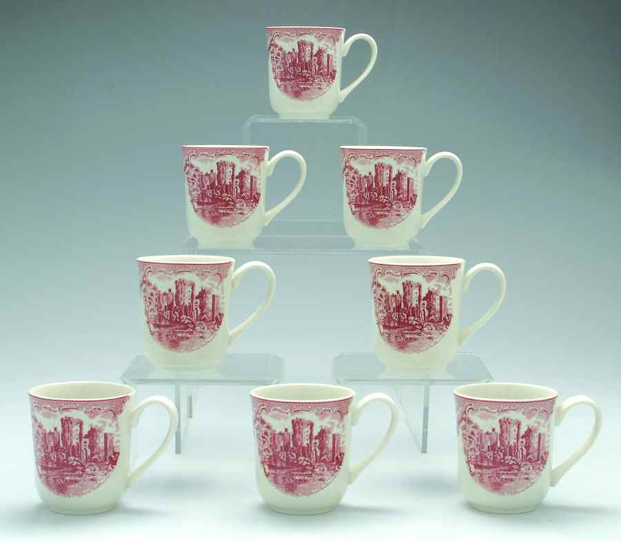 Old Britain Castles Pink (England 1883 Stamp) (Set of 8) Mug by Johnson Brothers-1